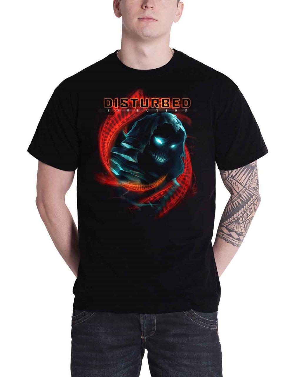 Disturbed T Shirt DNA Swirl Band Logo Official Mens Black