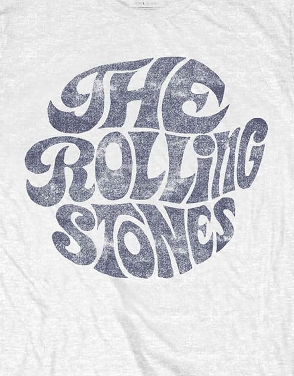 The Rolling Stones T Shirt Vintage 70s Band Logo Official Mens White XXL