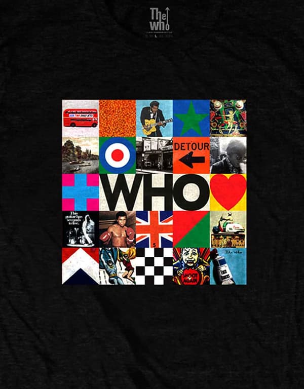 The Who T Shirt 5x5 Band Logo Blocks Official Mens Black