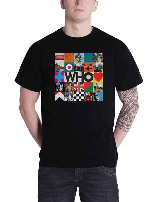 The Who T Shirt 5x5 Band Logo Blocks Official Mens Black Black L