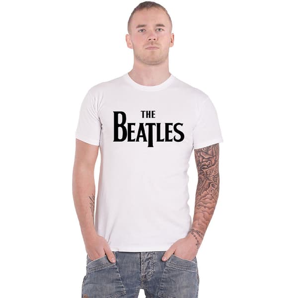 The Beatles T Shirt Classic Drop T Band Logo Official Mens