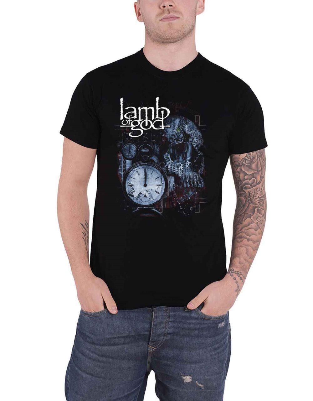 Lamb Of God T Shirt Circuitry Skull Recolor Band Logo Official Mens Black