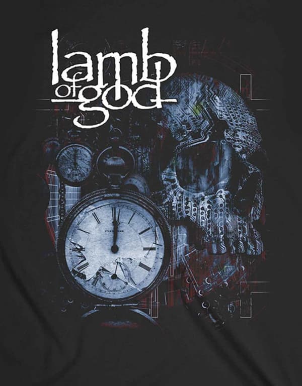 Lamb Of God T Shirt Circuitry Skull Recolor Band Logo Official Mens Black