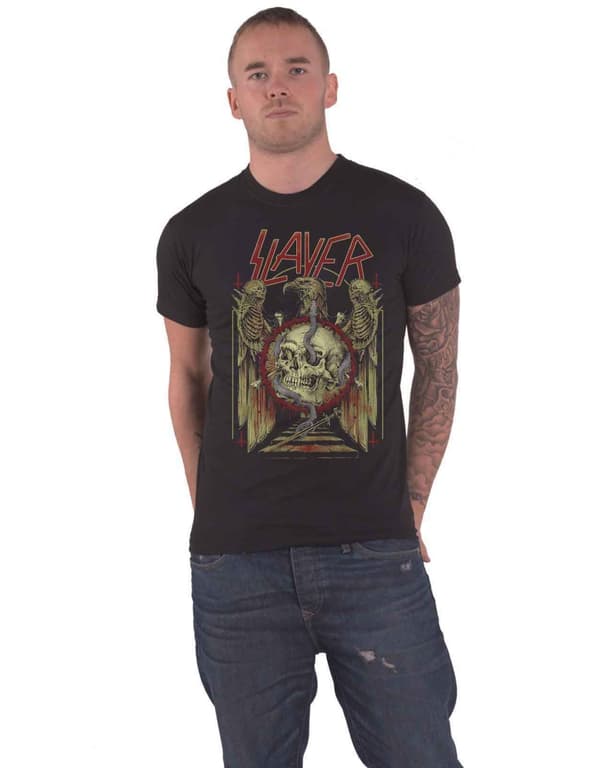 Slayer T Shirt Eagle and Serpent Band Logo Official Mens Black