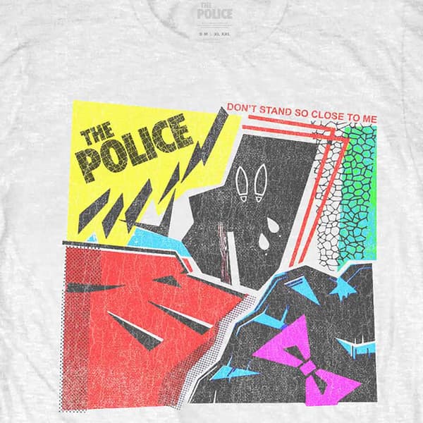 The Police T Shirt Dont Stand so close to me Band Logo Official Mens White