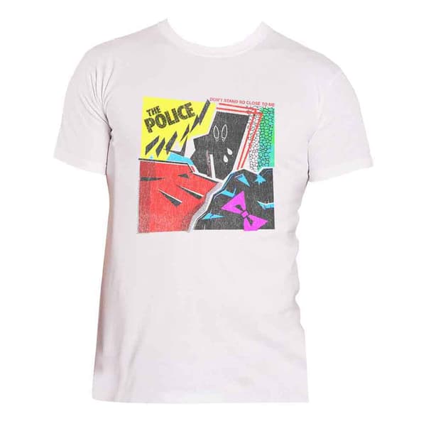 The Police T Shirt Dont Stand so close to me Band Logo Official Mens White