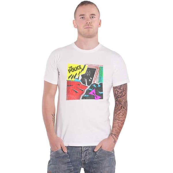 The Police T Shirt Dont Stand so close to me Band Logo Official Mens White