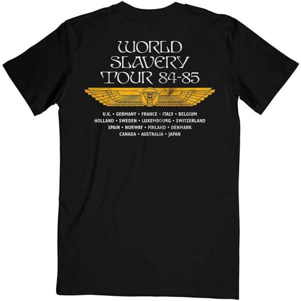 Iron Maiden T Shirt Powerslave World Slavery Tour Official Mens Black