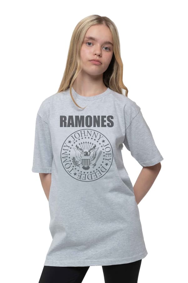Ramones Kids T Shirt Presidential Seal Official Heather Grey Ages 3-14yrs Grey X-Large 12/13 Yrs
