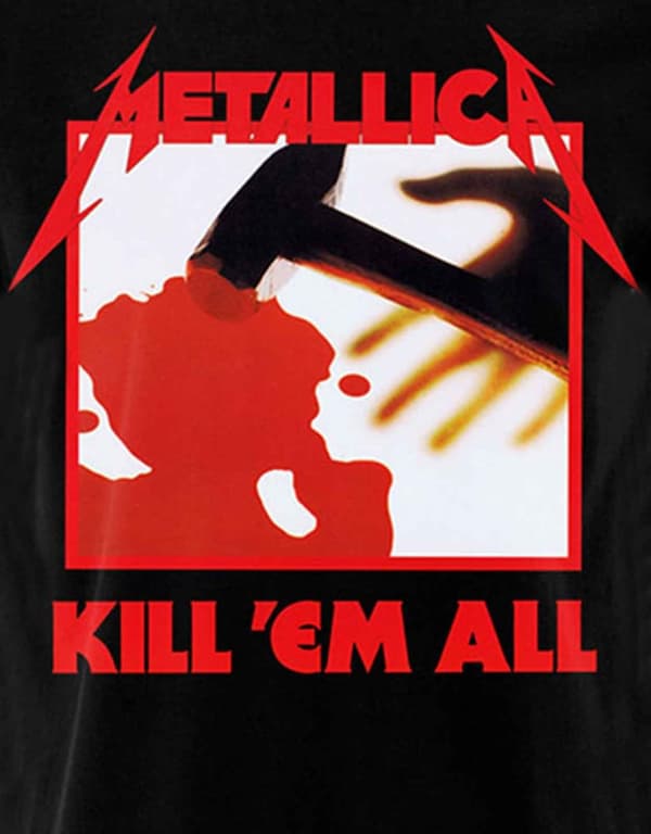 Metallica T Shirt Kill Em All Tracks Band Logo Official Mens Black