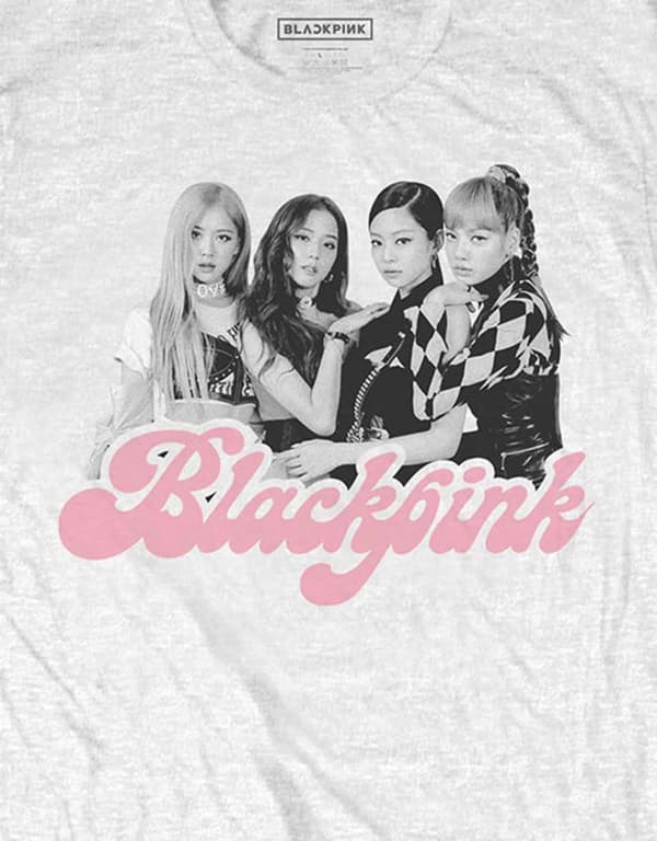 BlackPink T Shirt Photo Tee Band Logo Official Unisex White