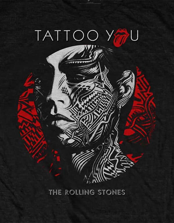 The Rolling Stones T Shirt Tattoo You Album Circle Band Logo Official Mens Black XXL