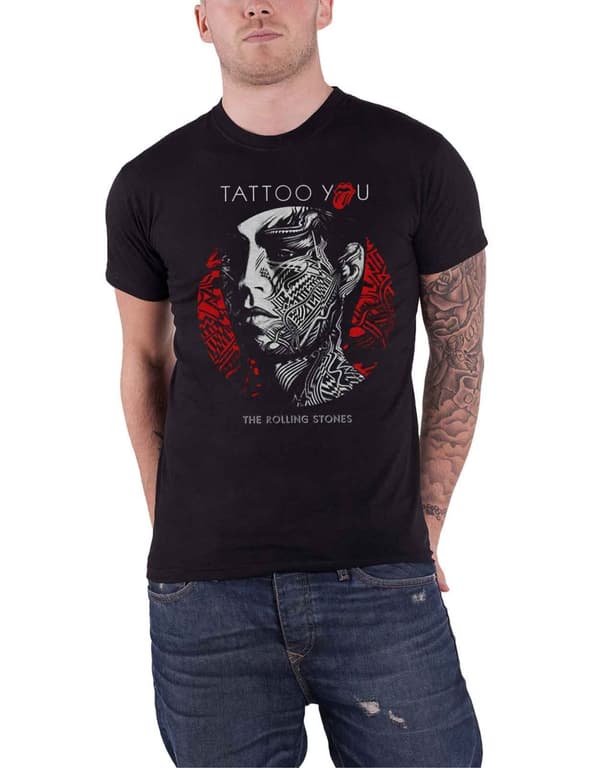 The Rolling Stones T Shirt Tattoo You Album Circle Band Logo Official Mens Black XXL