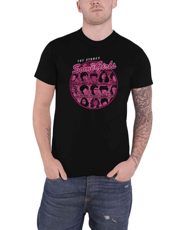 The Rolling Stones T Shirt Some Girls Circle Version Band Logo Official Mens