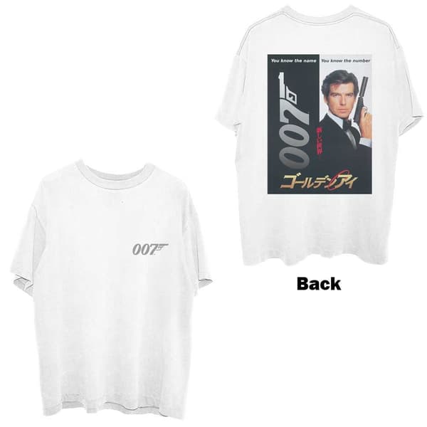 James Bond 007 Unisex T-Shirt: Goldeneye Japanese Poster (Back Print) (Large)