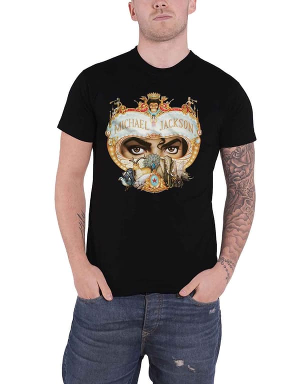 Michael Jackson T Shirt Dangerous Logo Official Mens Black