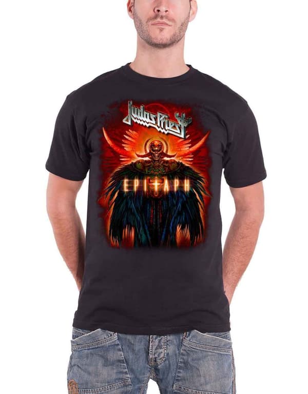 Judas Priest T Shirt Black Epitaph Jumbo band logo Official Mens XL