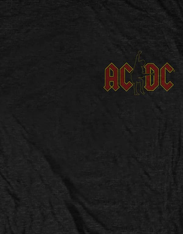 AC/DC T Shirt Hard As Rock Distressed Band Logo Back Print Official Unisex Black