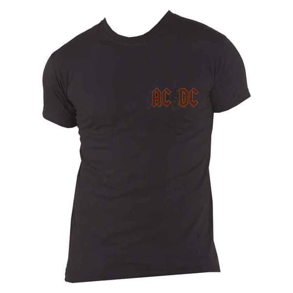 AC/DC T Shirt Hard As Rock Distressed Band Logo Back Print Official Unisex Black