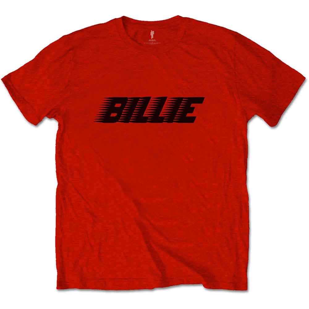Billie Eilish T Shirt Racer Logo and Blohsh logo Official Mens Red