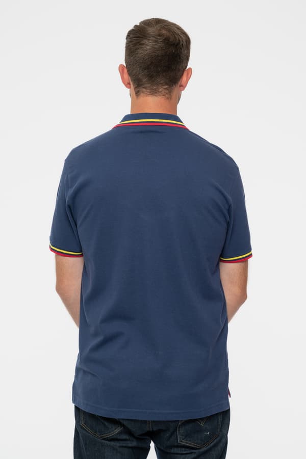 AC/DC Polo Shirt Classic Band Logo Official Unisex Navy Blue