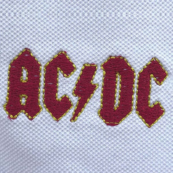 AC/DC Polo Shirt Classic Band Logo Official Unisex White