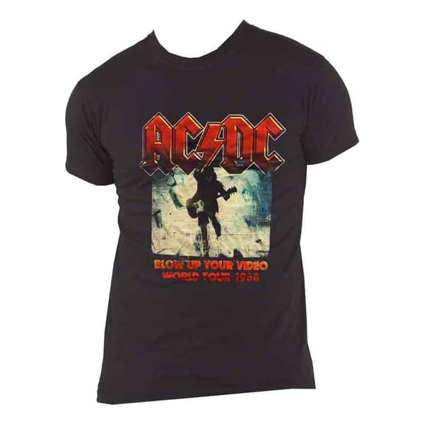 AC/DC T Shirt Blow Up Your Video World Tour 88 Band Logo Official Unisex Black