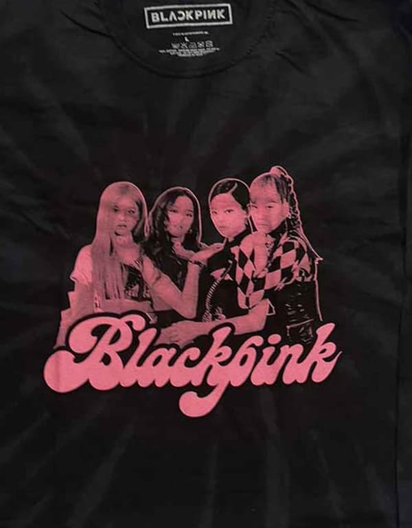 BlackPink T Shirt Photo Logo Official Dip Dye Black Long Sleeve Unisex