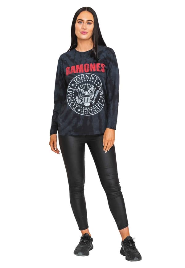 Ramones T Shirt Presidential Seal Band logo Official Dip Dye Black Long Sleeve