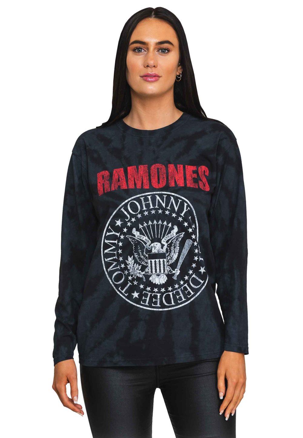 Ramones T Shirt Presidential Seal Band logo Official Dip Dye Black Long Sleeve