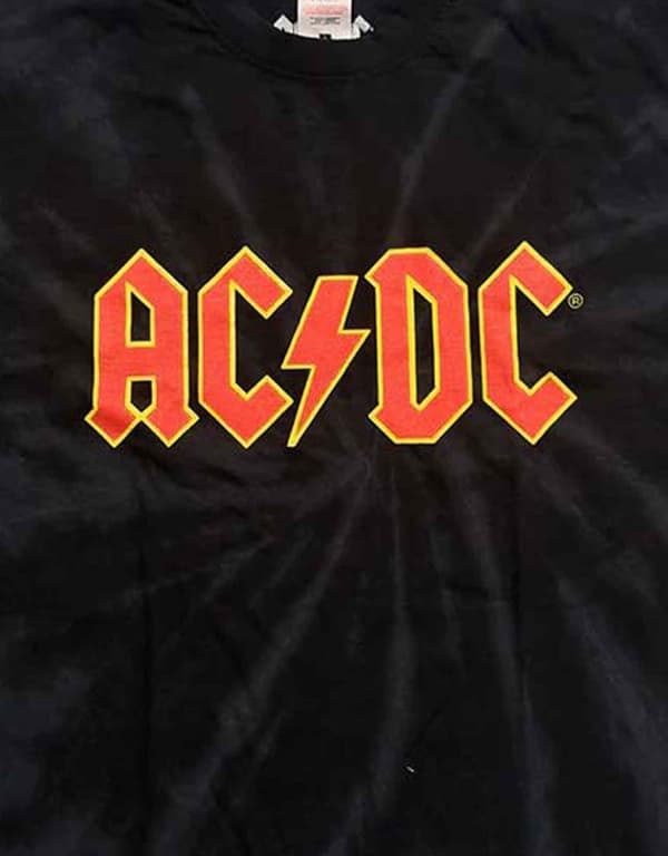 AC/DC T Shirt Band Logo Official Dip Dye Black Long Sleeve Unisex