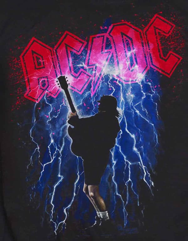 AC/DC T Shirt Thunderstruck Angus Lightning Band Logo Official Unisex Black