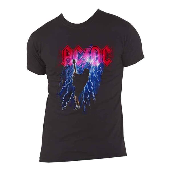AC/DC T Shirt Thunderstruck Angus Lightning Band Logo Official Unisex Black