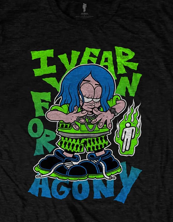 Official Billie Eilish T Shirt I Yearn for Agony When We All Fall Asleep new