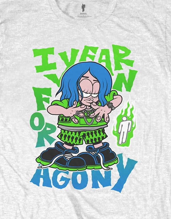 Official Billie Eilish T Shirt I Yearn for Agony When We All Fall Asleep new