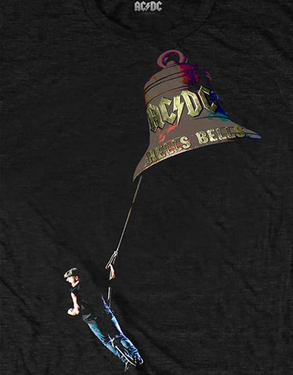 AC/DC T Shirt Angus Bell Swing Band Logo Hells Bells Official Unisex Black