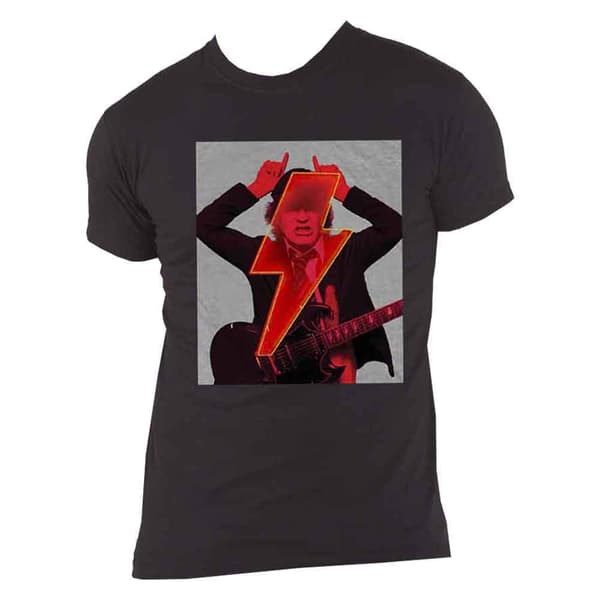 AC/DC T Shirt PWR UP Angus Finger Horns Band Logo Official Unisex Black