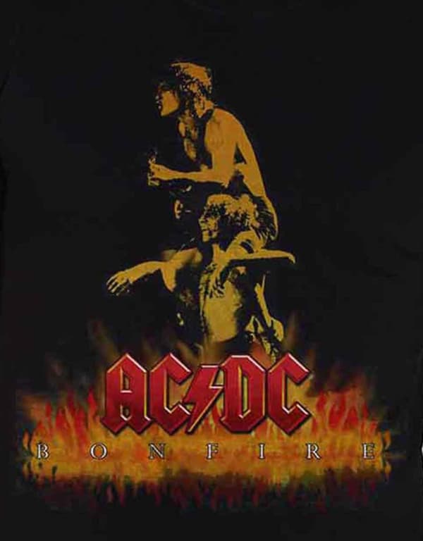 AC/DC T Shirt Bonfire Band Logo Official Unisex Black