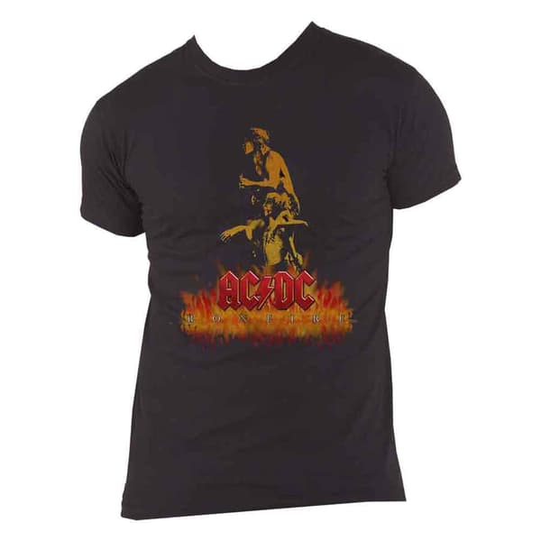 AC/DC T Shirt Bonfire Band Logo Official Unisex Black