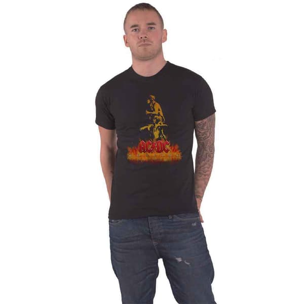 AC/DC T Shirt Bonfire Band Logo Official Unisex Black