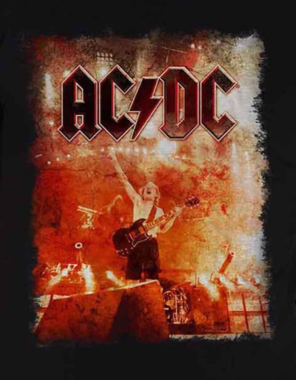 AC/DC T Shirt Live Canons Band Logo Official Unisex Black