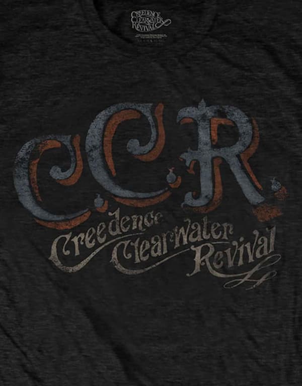 Creedence Clearwater T Shirt CCR Band Logo Official Mens Black