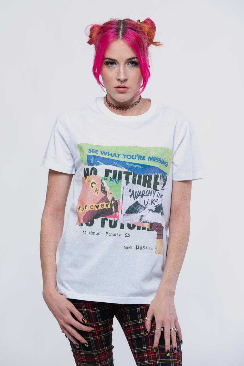 The Sex Pistols T Shirt Collage Band Logo Official Unisex White