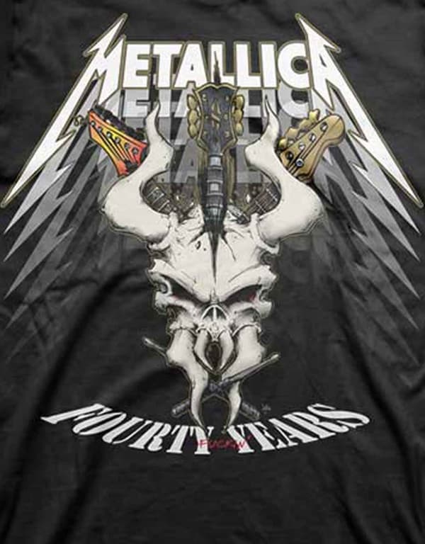 Metallica T Shirt 40th Anniversary Forty Years Band Logo Official Mens Black