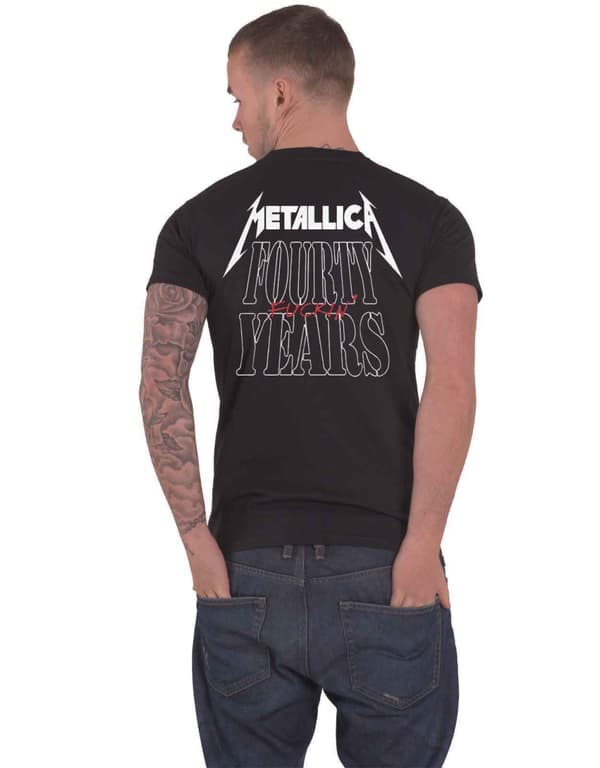 Metallica T Shirt 40th Anniversary Forty Years Band Logo Official Mens Black