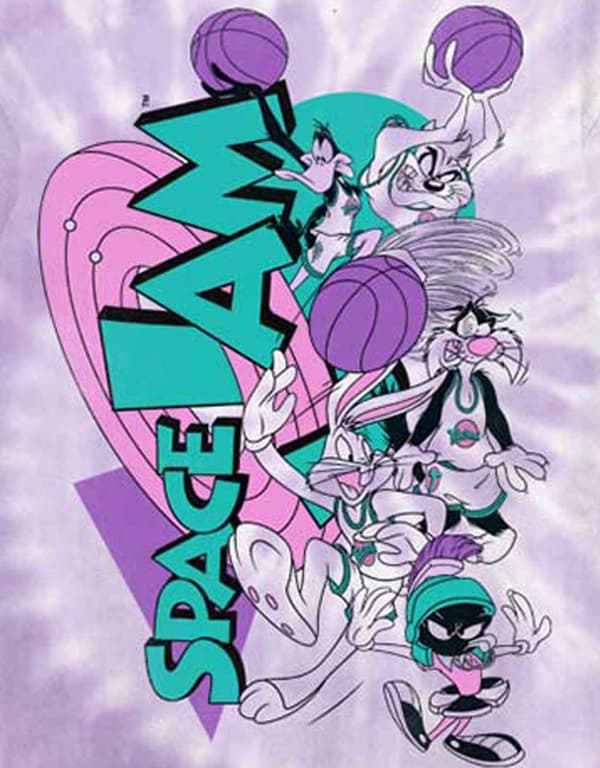Space Jam T Shirt Retro Squad Official Unisex Pink Dip Dye