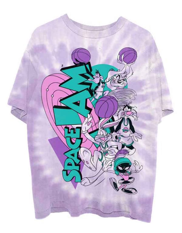 Space Jam T Shirt Retro Squad Official Unisex Pink Dip Dye