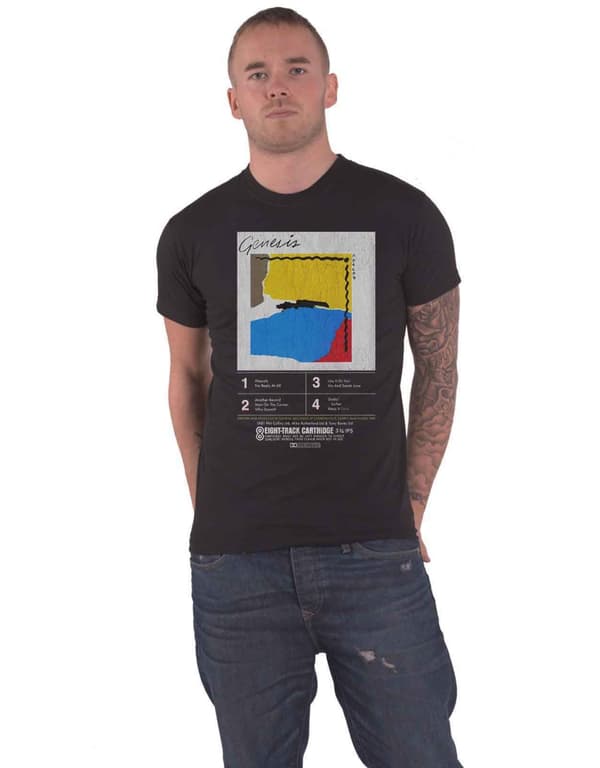 Genesis T Shirt ABACAB 8-Track Band Logo Official Mens Black Black M