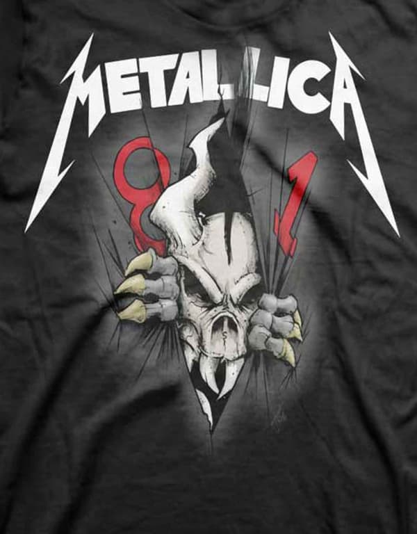 Metallica T Shirt 40th Anniversary Ripper Band Logo Official Mens Black