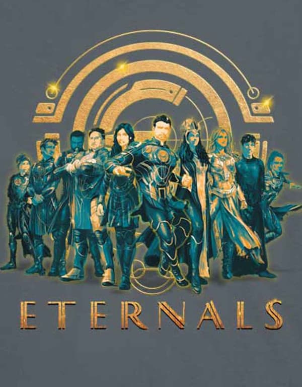 Marvel Comics T Shirt Eternals Heroes Official Mens Charcoal Grey